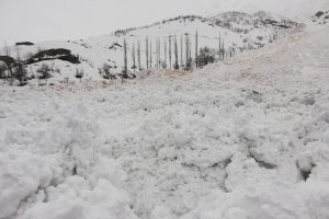 Yüksekova'da mezra yoluna çığ düştü