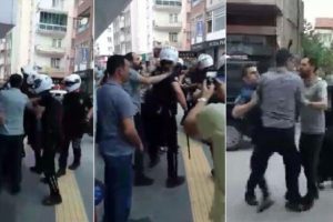 Sokakta sigara içen kadına dayak!