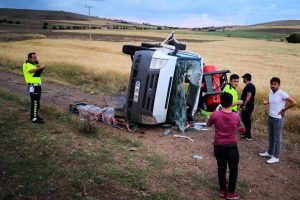Kamyonet şarampole devrildi: 2 yaralı