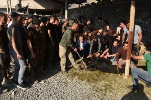 Hakkari'de şehitler için kurban kesildi