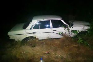 Kayısı bahçesine devrilen otomobildeki 2 kişi yaralandı