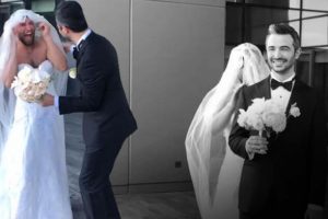 Gelinin duvağını açan damat büyük şok yaşadı