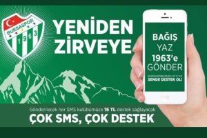 Bursaspor'da SMS Destek Kampanyası başladı