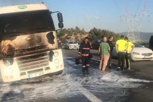 Yine Bursa yine yangın! Kaza yapan tankerden çıkan alevler ormana sıçradı