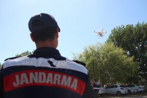 Jandarmadan dronlu trafik ve asayiş denetimi