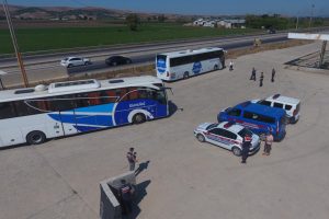Bursa'da jandarmadan otobüs denetimi