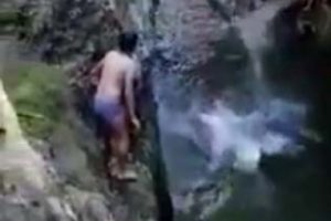 Kanyondaki salıncaktan dereye düştü
