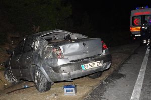 Yol kenarındaki ağaçlara çarptı: 1 ölü, 1 yaralı