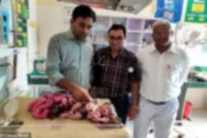 Dört bacaklı, üç kollu kız bebek dünyaya geldi