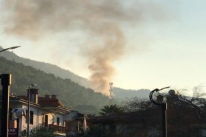 Yolcu otobüsünde yangın çıktı