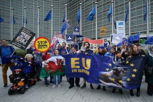 Brüksel'de Brexit karşıtı gösteri