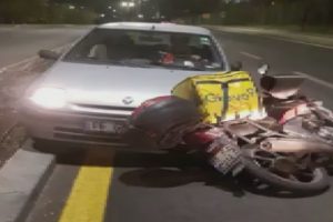 Başkentte ters yönde kaza yapan sürücünün rahat tavırları pes dedirtti