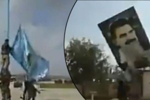 Terör örgütünün paçavraları indirildi