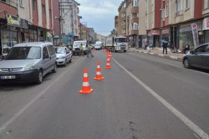 Kazanın ardından yaya geçidi yapıldı