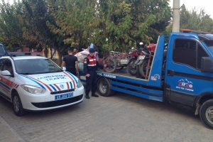 Jandarmadan motosiklet denetimi