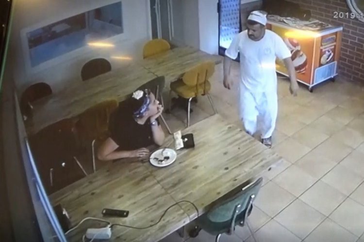 Yediği tatlının parasını vermemek için bakın ne yaptı!