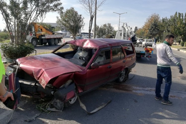 Freni tutmayınca takla attı