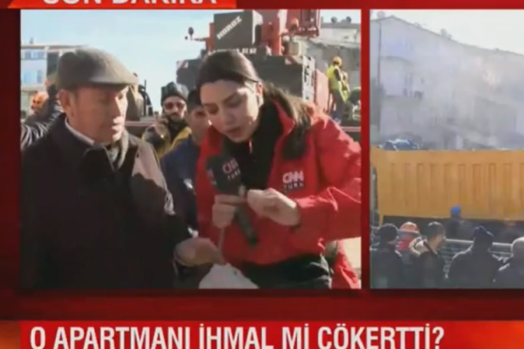 Muhabirin enkazdan alıp test ettiği parça 'yok artık' dedirtti
