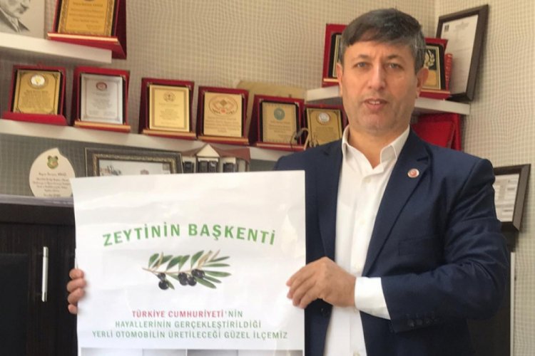 Bursa Gemlik'in girişlerine yerli otomobil ve zeytin başkenti tabelası teklifi
