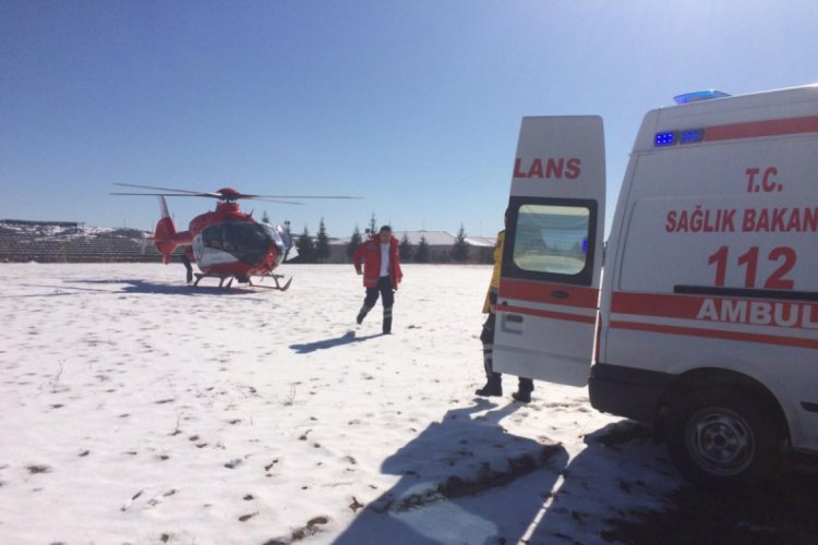 Rahatsızlanan öğrenci hava ambulansı ile sevk edildi