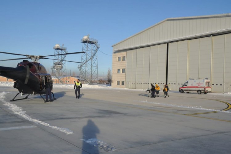 Polis helikopteri, kadın hasta için havalandı