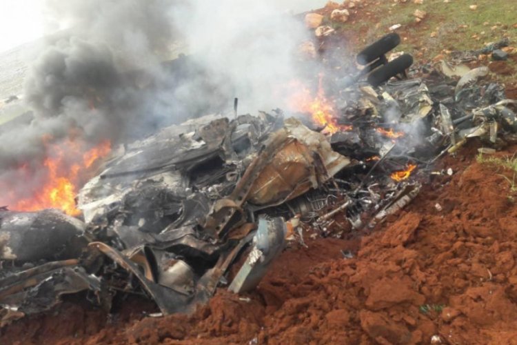 İdlib bölgesinde Esad rejimine ait bir helikopter daha düşürüldü