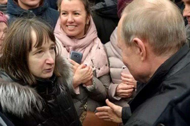 Rus kadından Putin'i utandıran soru