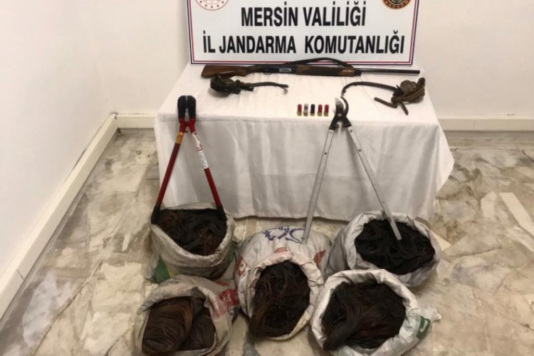 Mut'ta kablo hırsızları yakalandı