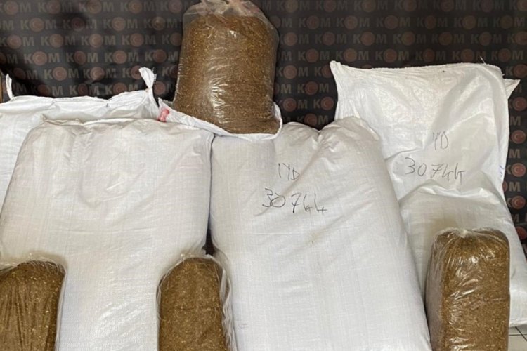 146 kilogram kaçak tütün ele geçirildi