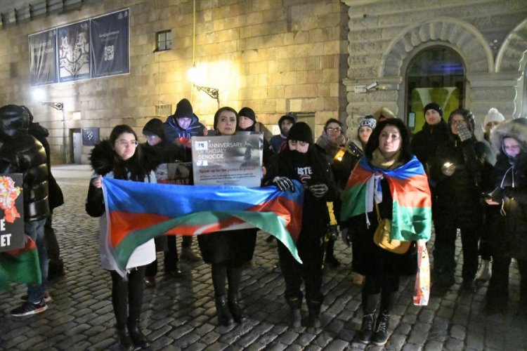İsveç'te Hocalı Katliamı'nın 28. yılı yürüyüşü yapıldı