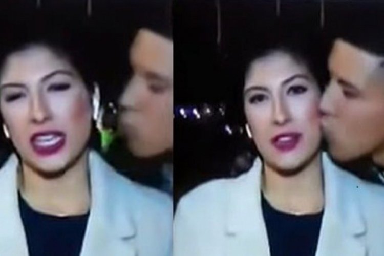 Muhabiri öptü, cinsel saldırıdan hüküm giydi
