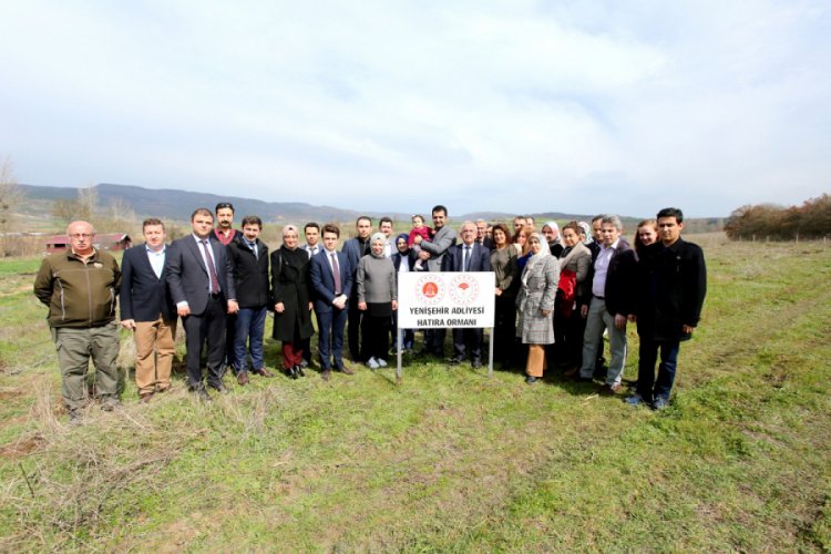 Bursa'da adliye hatıra ormanına ilk fidanlar dikildi
