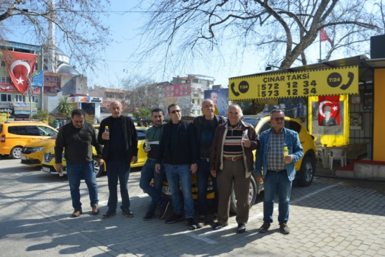 Bursa Orhangazili taksicilerin virüs tedbiri