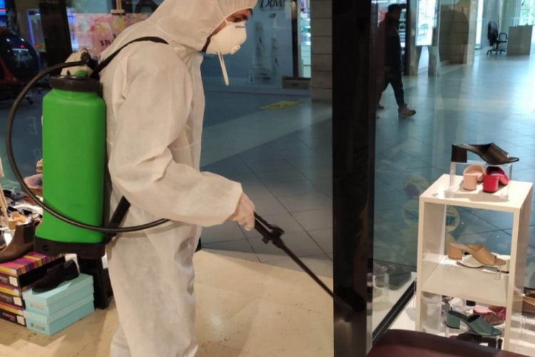 Bursa Basın Kültür Sarayı dezenfekte edildi
