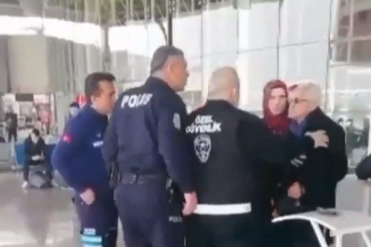 Otogarda polisten yaşlı adama sert tepki
