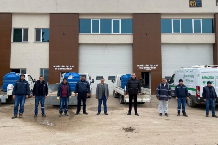 Bursa Karacabey Belediye Başkanı Özkan'dan personele destek ziyareti