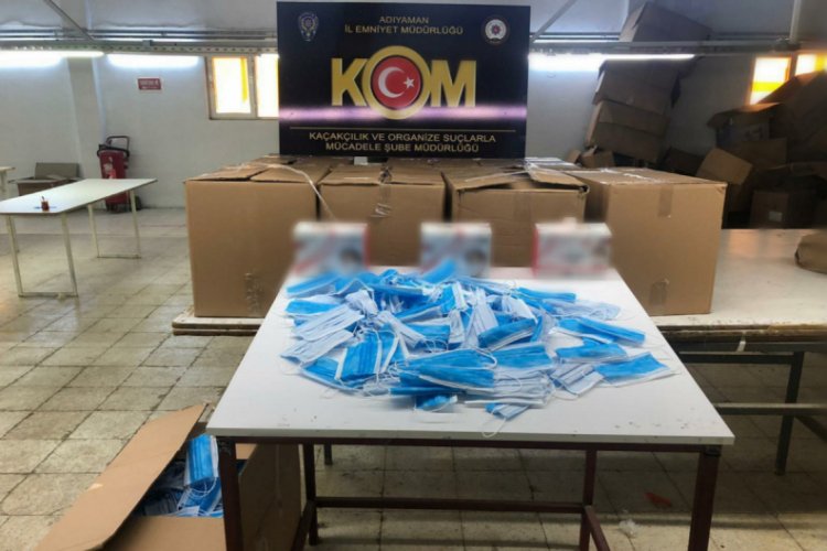 Adıyaman'da kaçak üretilen 24 bin maske ele geçirildi