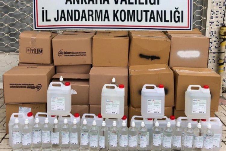 657 litre kaçak dezenfektan ele geçirildi