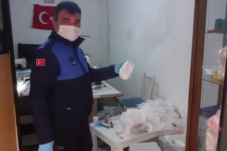 Bursa Osmangazi'de kaçak maske operasyonu