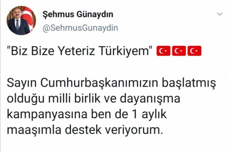 Günaydın'dan Milli Dayanışma Kampanyası'na destek