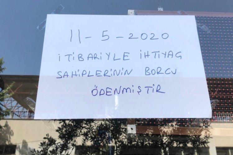 Bursa'da bir hayırsever 17 markete ihtiyaç sahiplerinin borçlarını ödedi