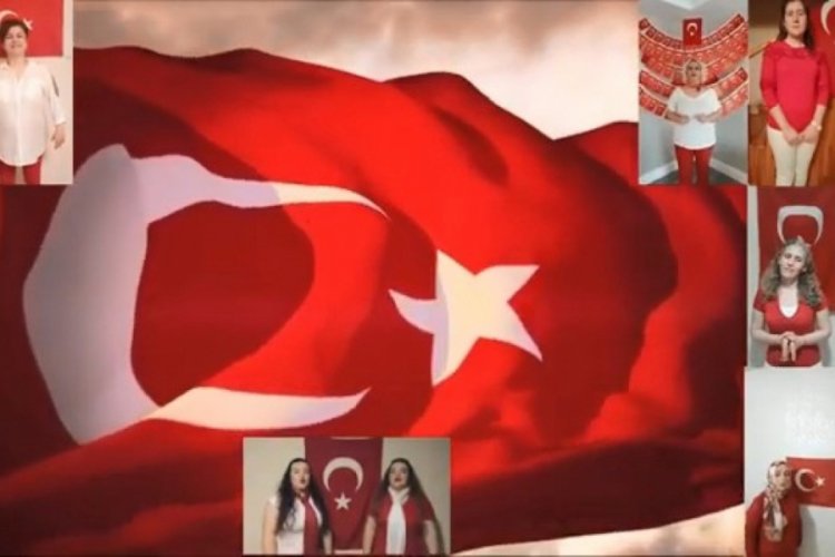 Bursa Orhangazi'de dans topluluğu 19 Mayıs için evde klip çekti