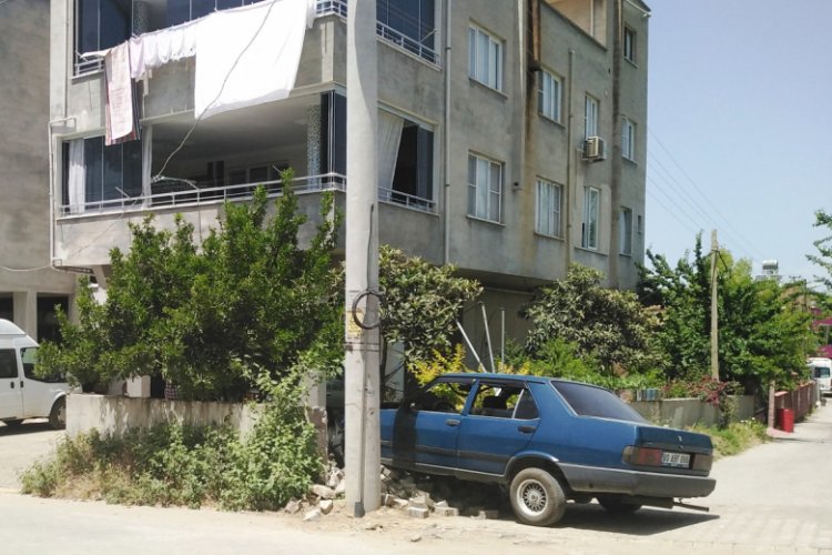Bahçe duvarından içeri girdi