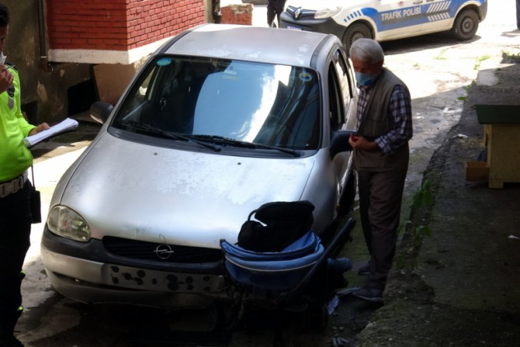 Otomobiliyle duvara çarptı, hamile kadın yaralandı