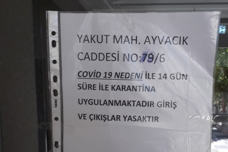 Kayseri'de bir daire karantina altına alındı