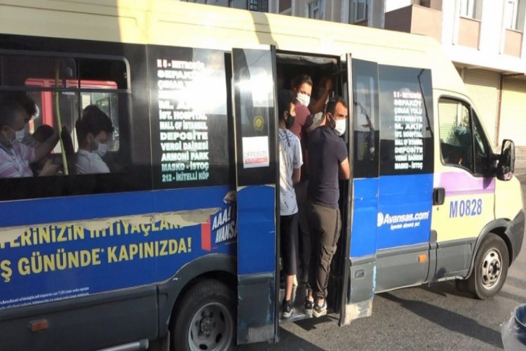 Minibüslerde maskeli izdiham: Balık istifi gibi doluştular