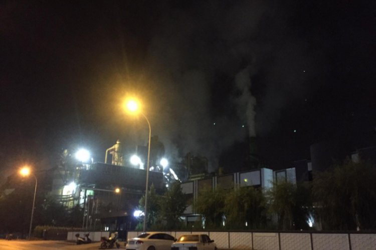 Bursa'da sunta fabrikasının talaş silosunda yangın çıktı!