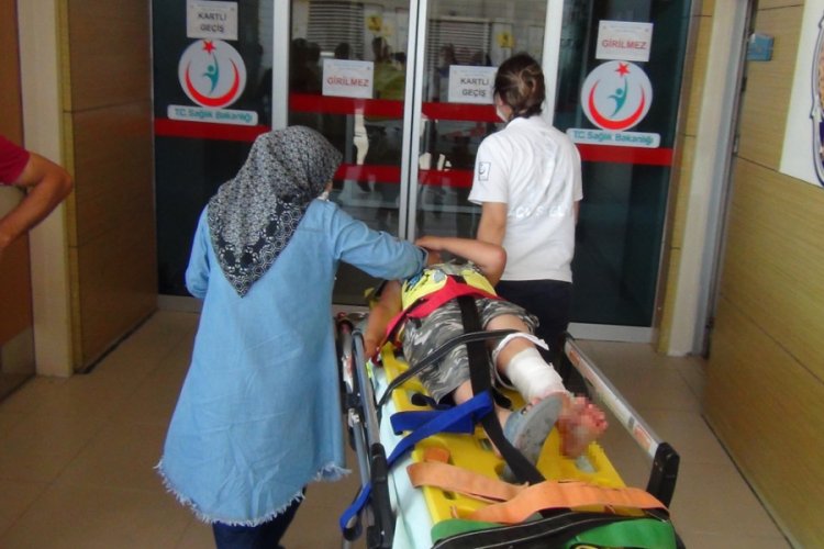 Bursa'da bisikletten düşerek yaralanan oğlunu böyle teselli etti