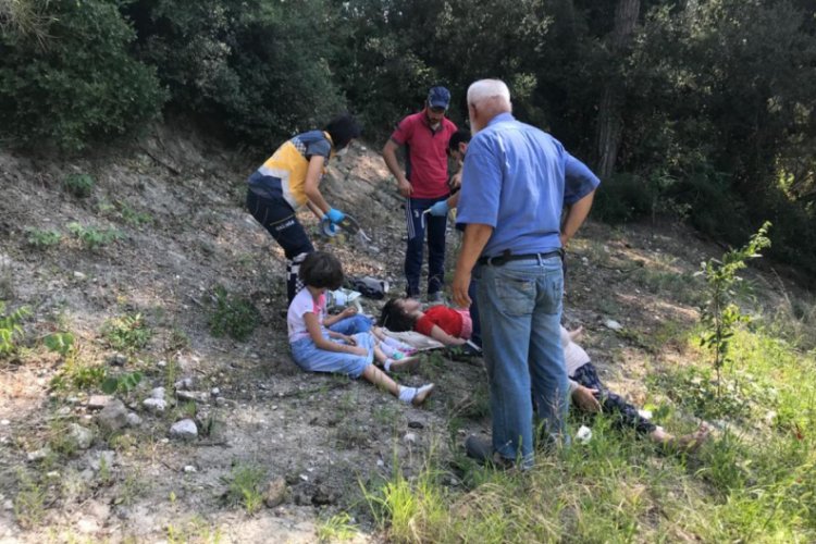 Bursa'da yaşlı kadın, 3 torunuyla birlikte uçuruma yuvarlandı