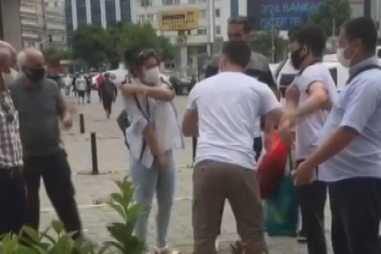 Kadına laf atan kişiye dayak!